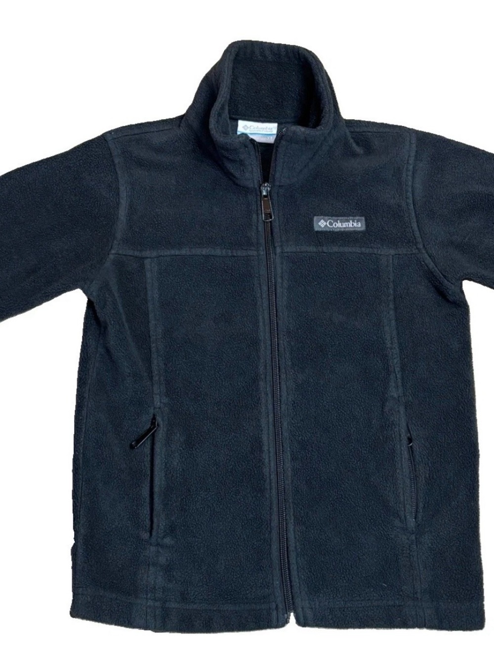 Columbia Kids Gray Fleece Jacket Size 6/7 Full Zip Lightweight Soft Cozy Unisex